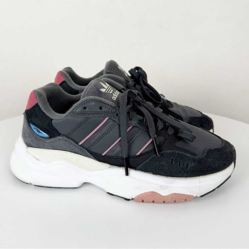 Adidas Retropy F90 Lace Up Sneaker in Dark Grey - Picture 9 of 13